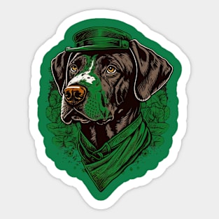 Pointer Dog St. Patrick's day Sticker